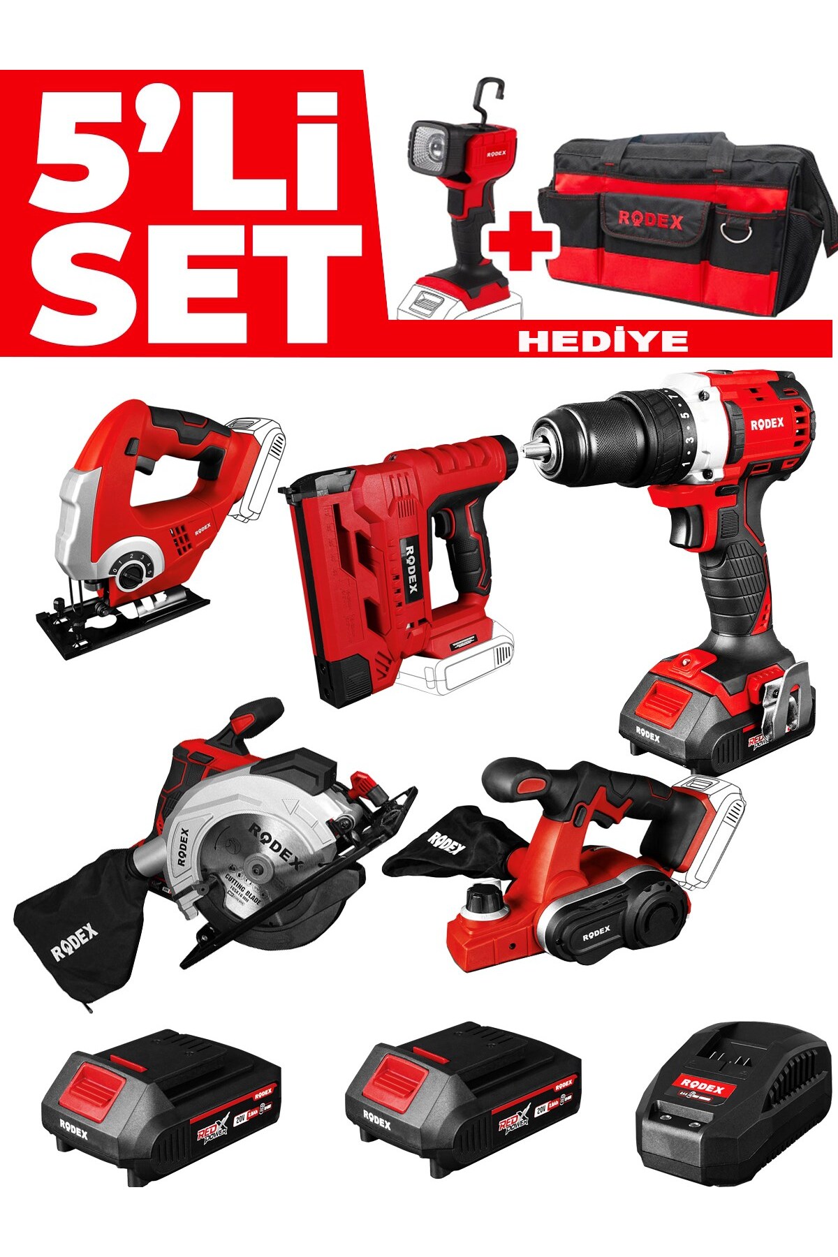 Germany Style Rodex 5 li Usta Seti Matkap-Zımba-Çivi Tabancası