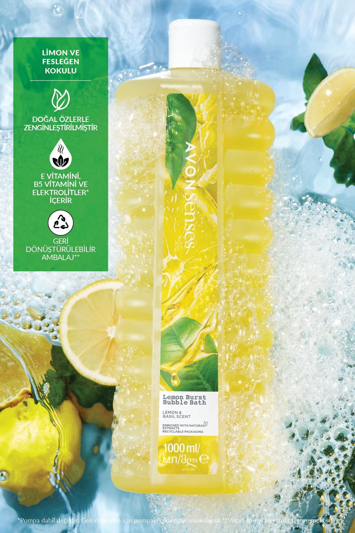AVON-Senses Lemon Burst Bubble Bath 1000ML 2