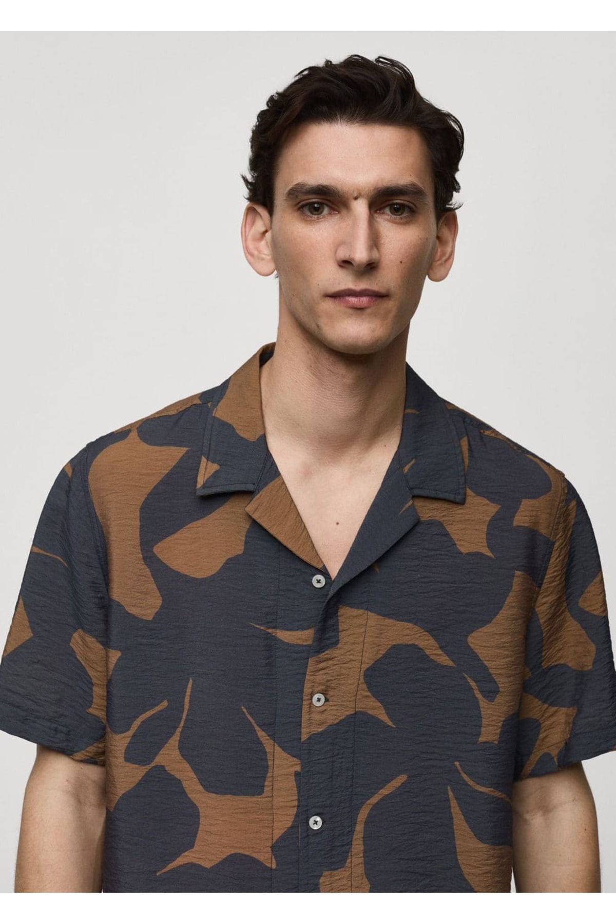 پیراهن مردانه خاکستری منگوMANGO Man | 67089227 اورجینال - تصویر 7