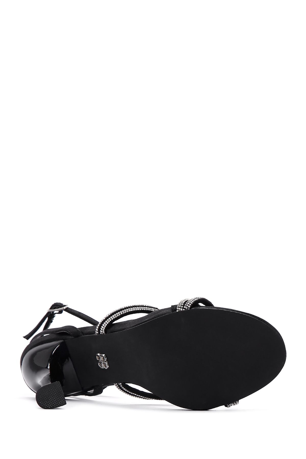 Derimod-Sandale cu toc pentru femei cu curele la gleznă cu pietre negre - 24sfe4507ts 6