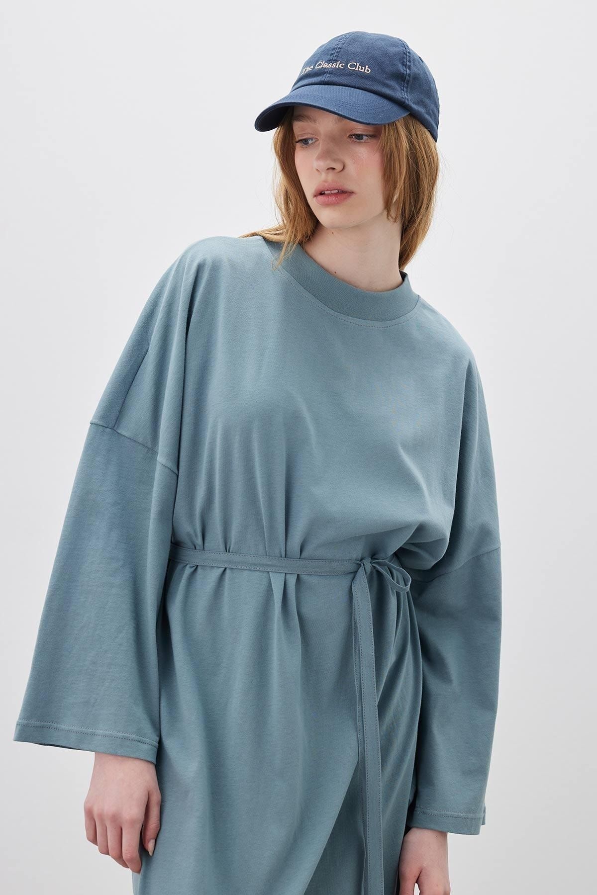 Manuka-Oversize Μακρύ Άνετο Φόρεμα Μπλε 4