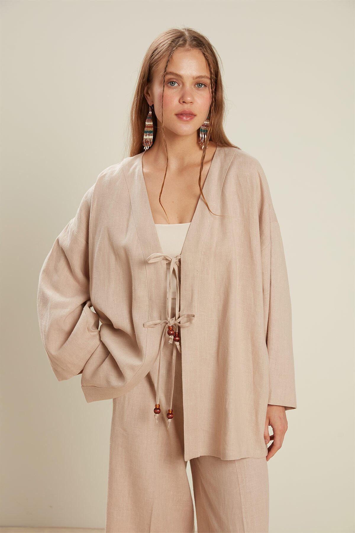 Manuka Lniane Kimono Naturalne Kobieta - S/M