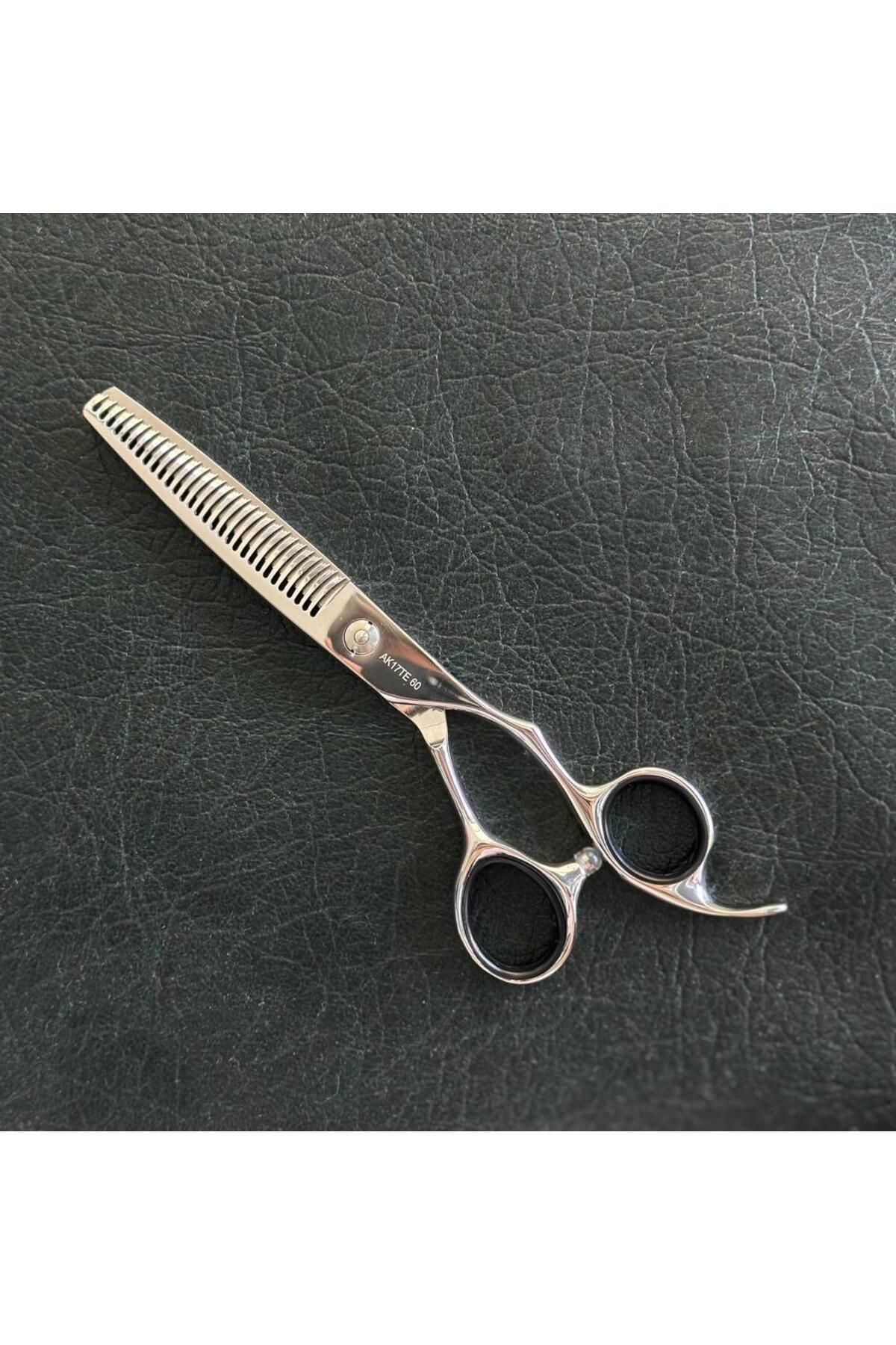 Genel Markalar Profesyonel Tek Taraflı Efile Saç Kesim Makası AK17TE 60 ( özel kutulu)