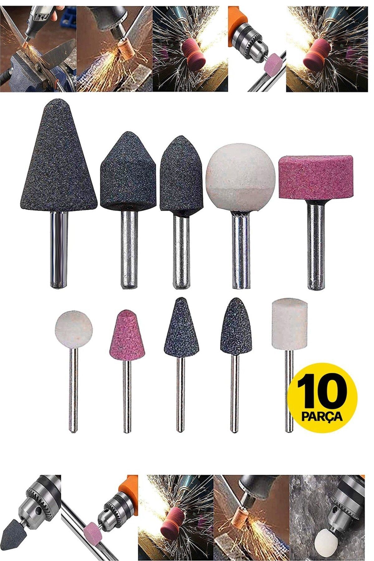 PROXTECH Hobi GravürDremel Taşlama Ucu Mini Metal Ahşap Oyma Seti Parlatma Çapak Alma 10 Parça Matkap Uyumlu