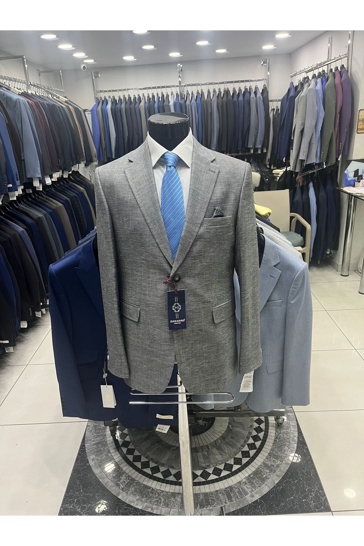 ژاکت مردانه خاکستری MASSARO | MSSBTTLKTN اورجینال - تصویر 4