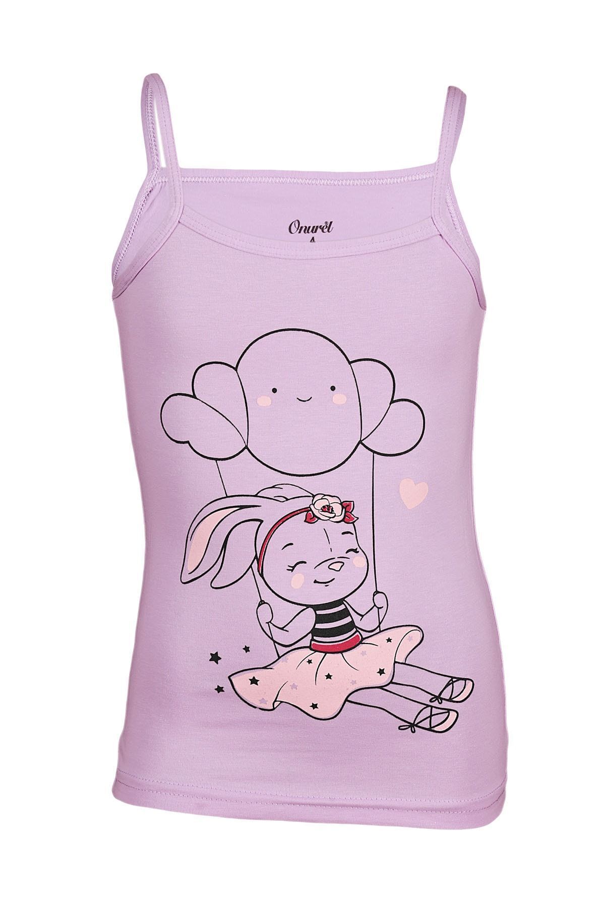 Onurel-5-Pack Printed Girl's Colorful Undershirt with String Straps 4