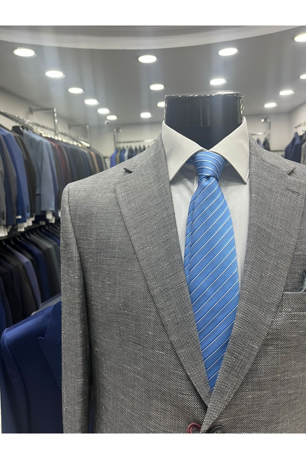 ژاکت مردانه خاکستری MASSARO | MSSBTTLKTN اورجینال - تصویر 2