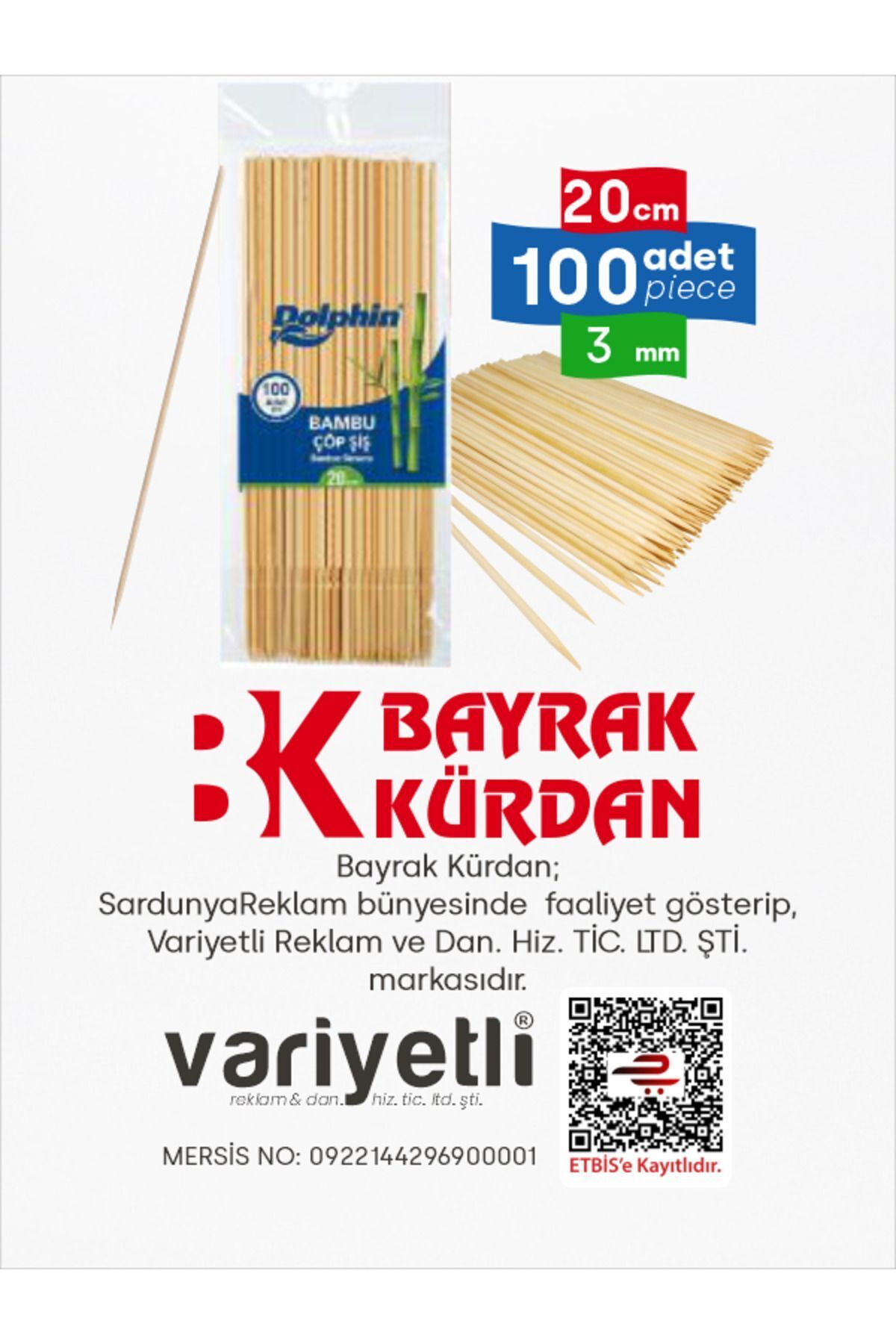 Dolpin Çöp Şiş 20 Cm, 100 Adet, 3 Mm - Adana, Urfa, Et, Tavuk, Sebze ...