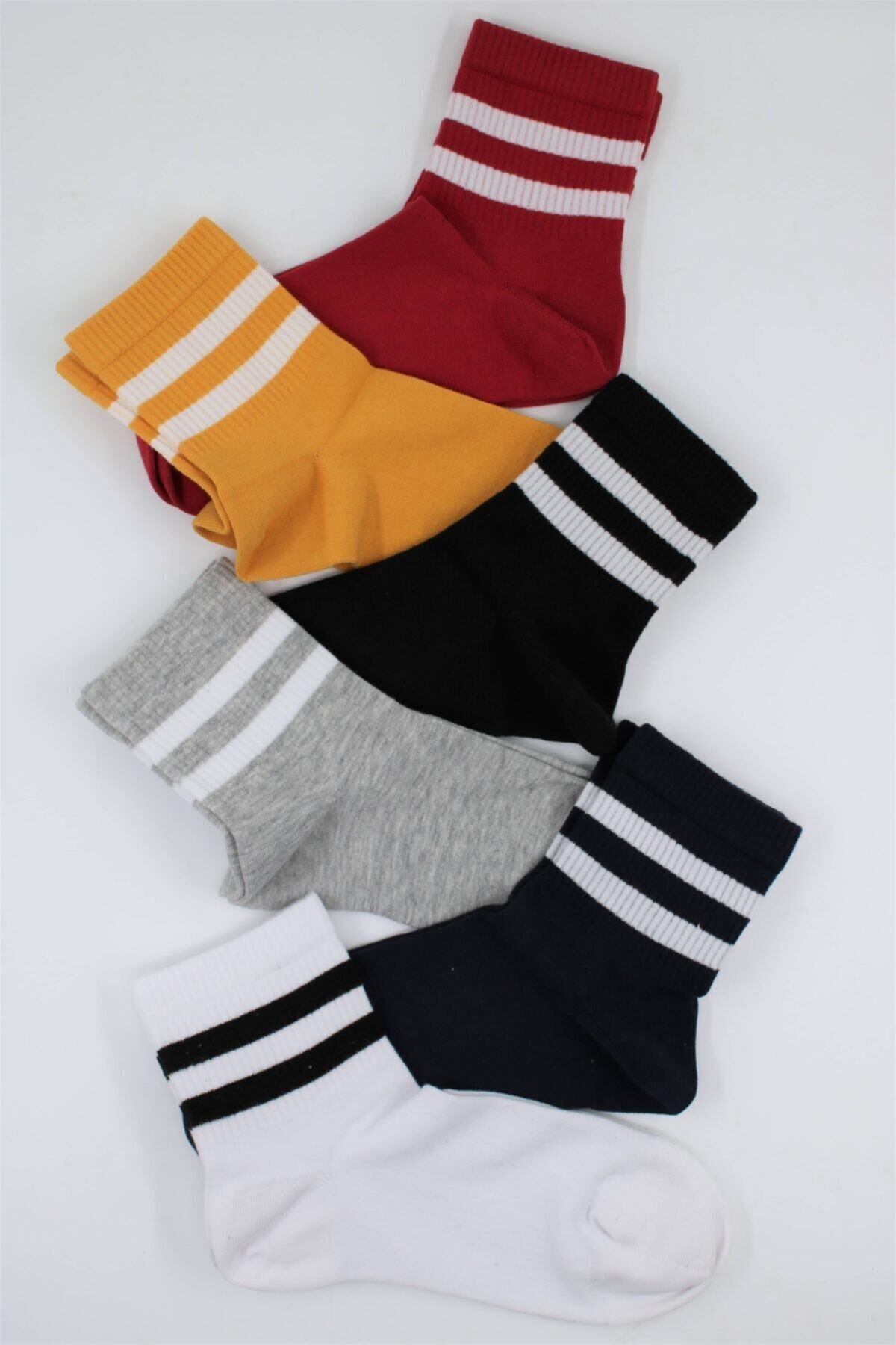 DAYCO-Colorful Tennis Striped Women's College Socks 6 Pairs - 652-36-40 4