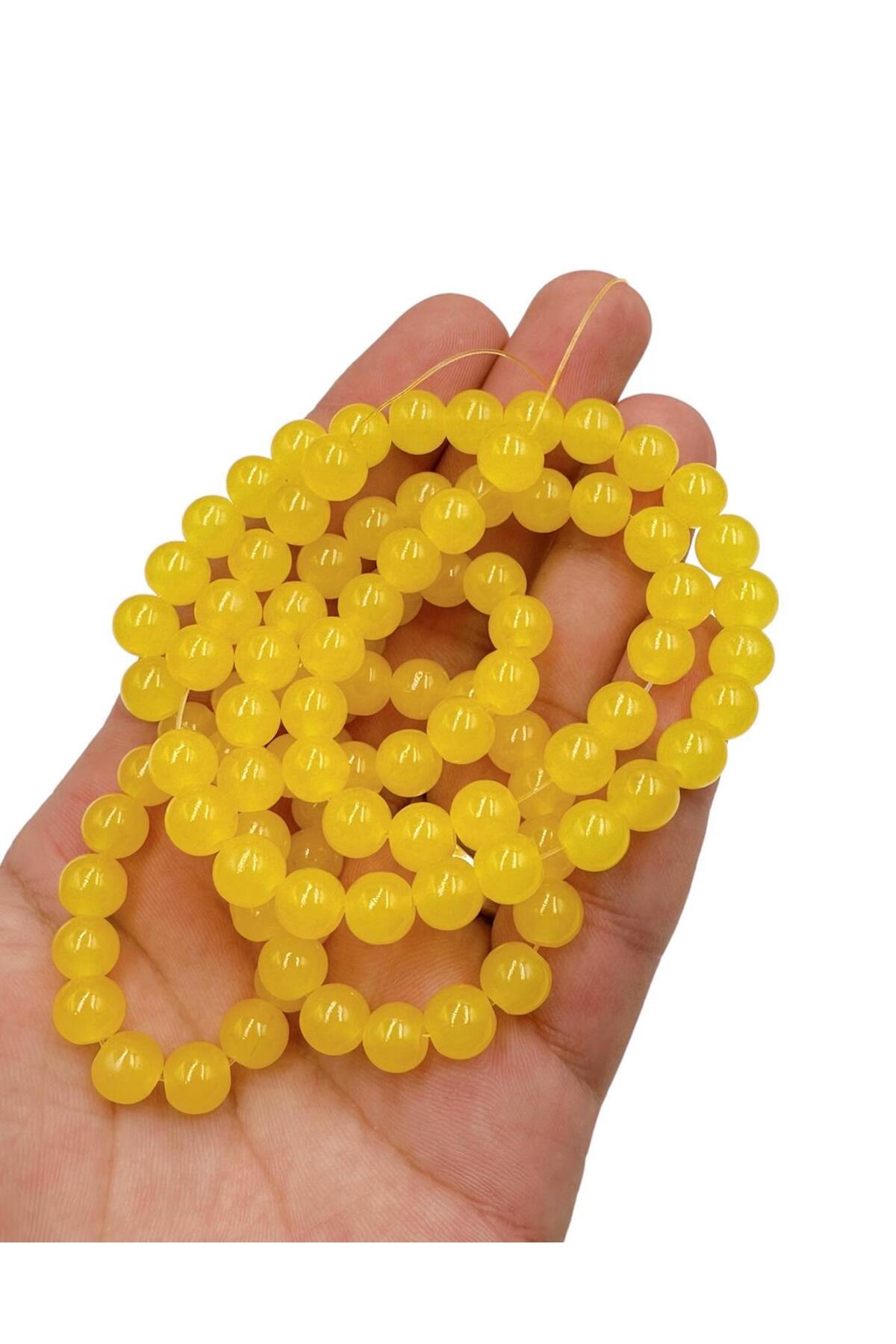 Ebruli Boncuk 8 mm Cam Boncuk Tesbih Aksesuar Boncuk Bead (2 Dizi)