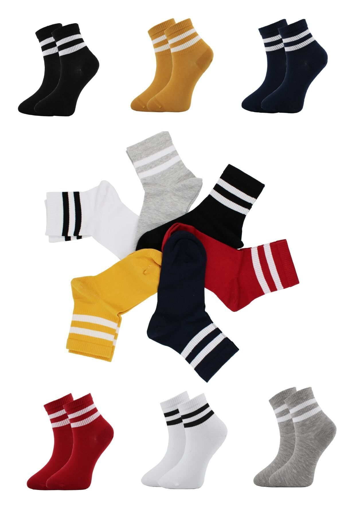 DAYCO-Colorful Tennis Striped Women's College Socks 6 Pairs - 652-36-40 2