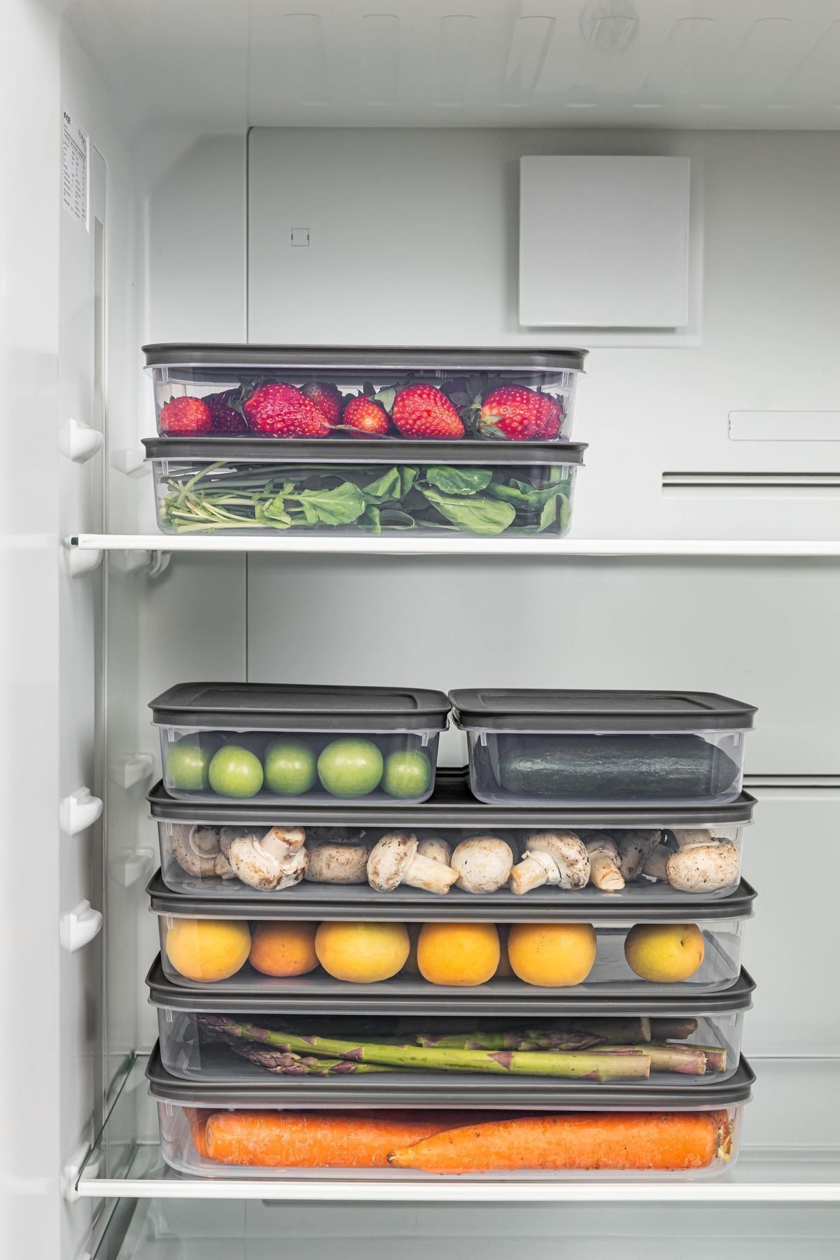 Stile Cucina-8 Pieces of Organizer with Doors - 4X2600 ml Refrigerator and Freezer 4X1300 ml Anthracite 6