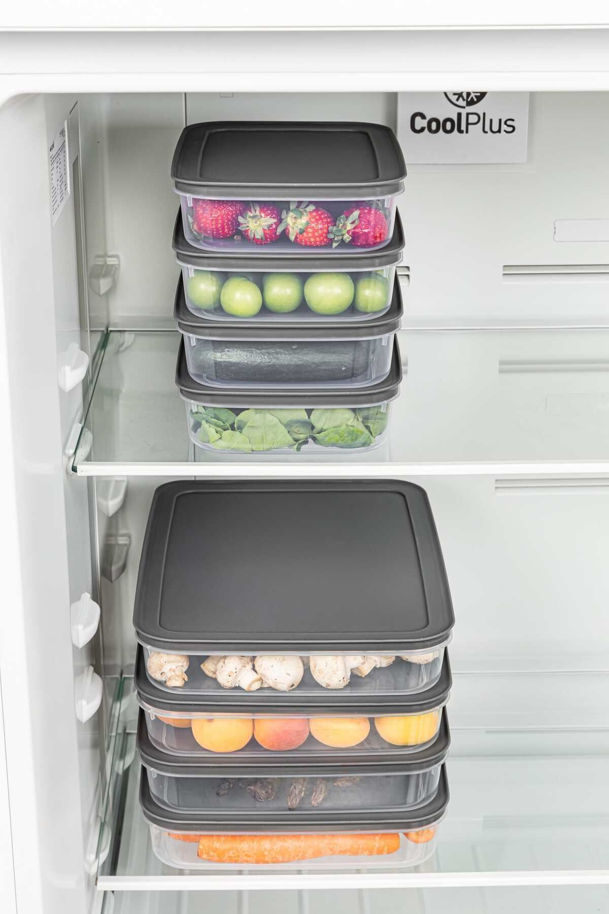 Stile Cucina-8 Pieces of Organizer with Doors - 4X2600 ml Refrigerator and Freezer 4X1300 ml Anthracite 2