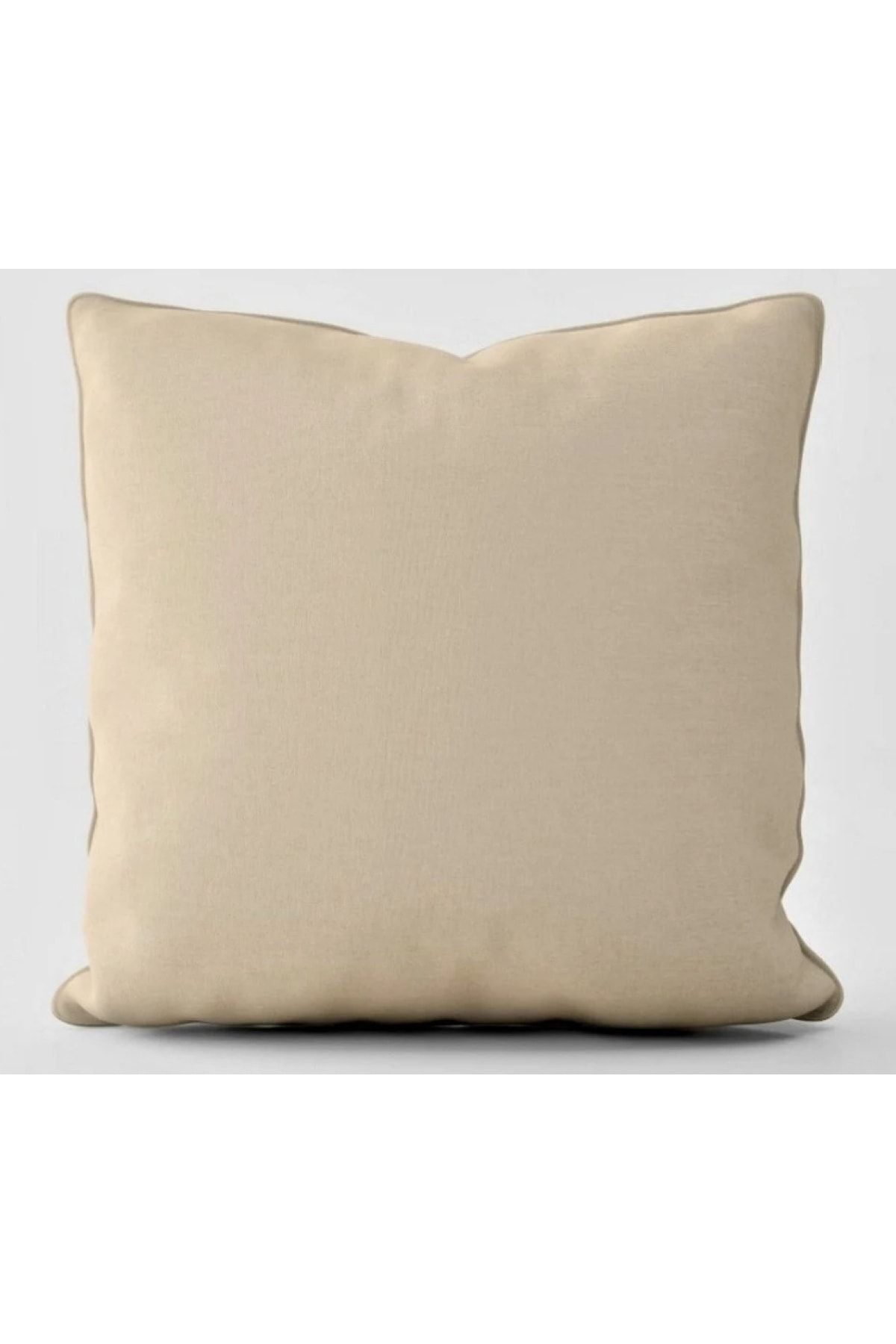 İDİL-Plain Beige Raw Linen Throw Pillow Cover - Suitable for Punch Processing 3