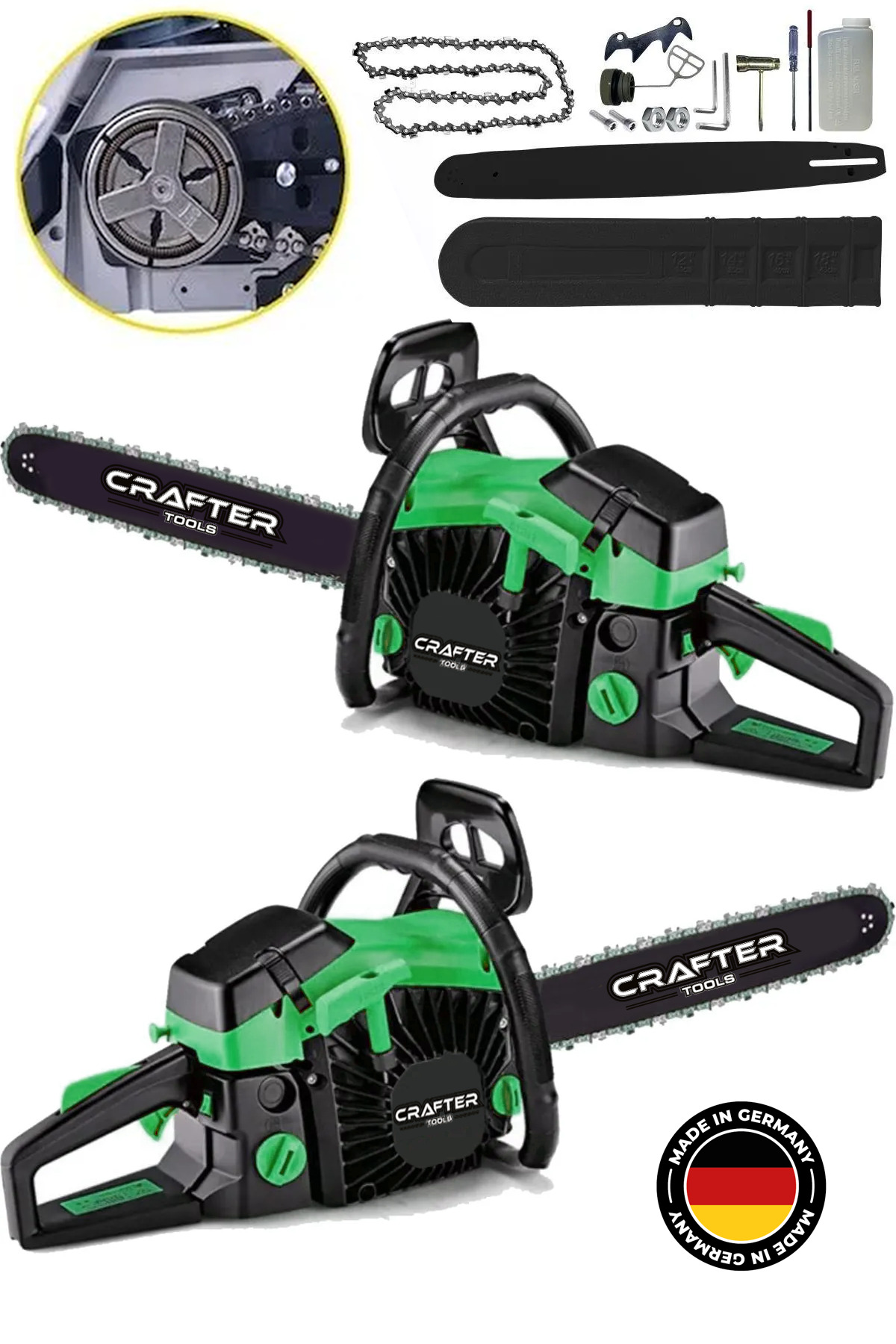 CRAFTERTOOLS Germany Benzinli Testere 11 Hp 62cc Ağaç Odun Dal