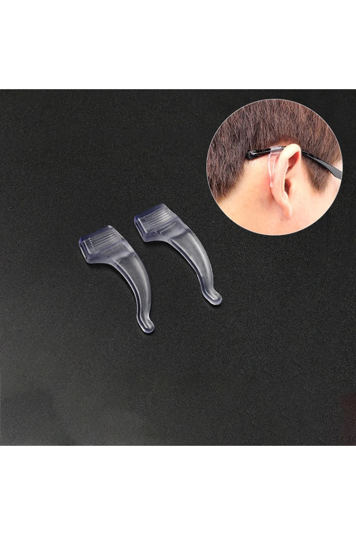 LOVYCO 2 Adet Şeffaf Gözlük Kulak Tutucu Anti Kayma,Düzeltme Ucu Silikon Sapları Gözlük Kanca