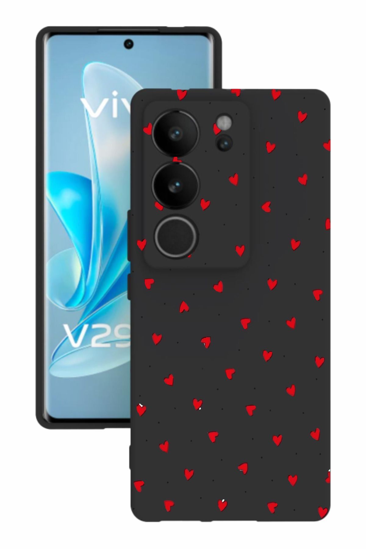 vivo V29 Uyumlu Siyah Renk Tasarımlı Silikon Kılıf