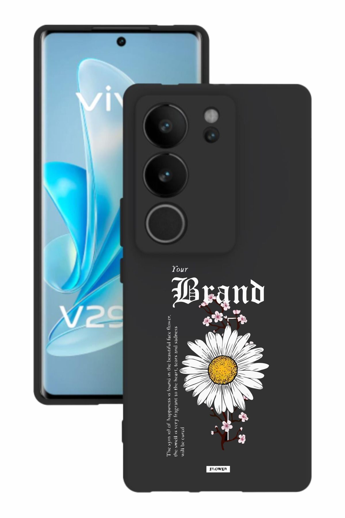 vivo V29 Uyumlu Siyah Renk Tasarımlı Silikon Kılıf