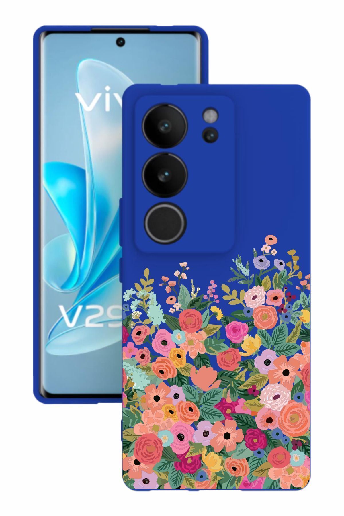 vivo V29 Uyumlu Mavi Renk Tasarımlı Silikon Kılıf