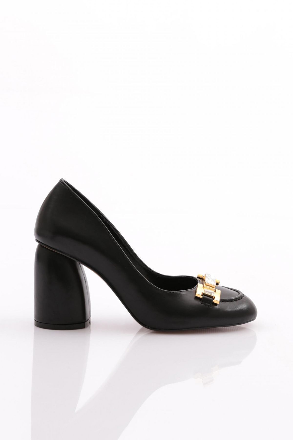 DGN 6030 Pantofi Cu Toc Cu Detaliu Pentru Femei, Negri Femeie - 39