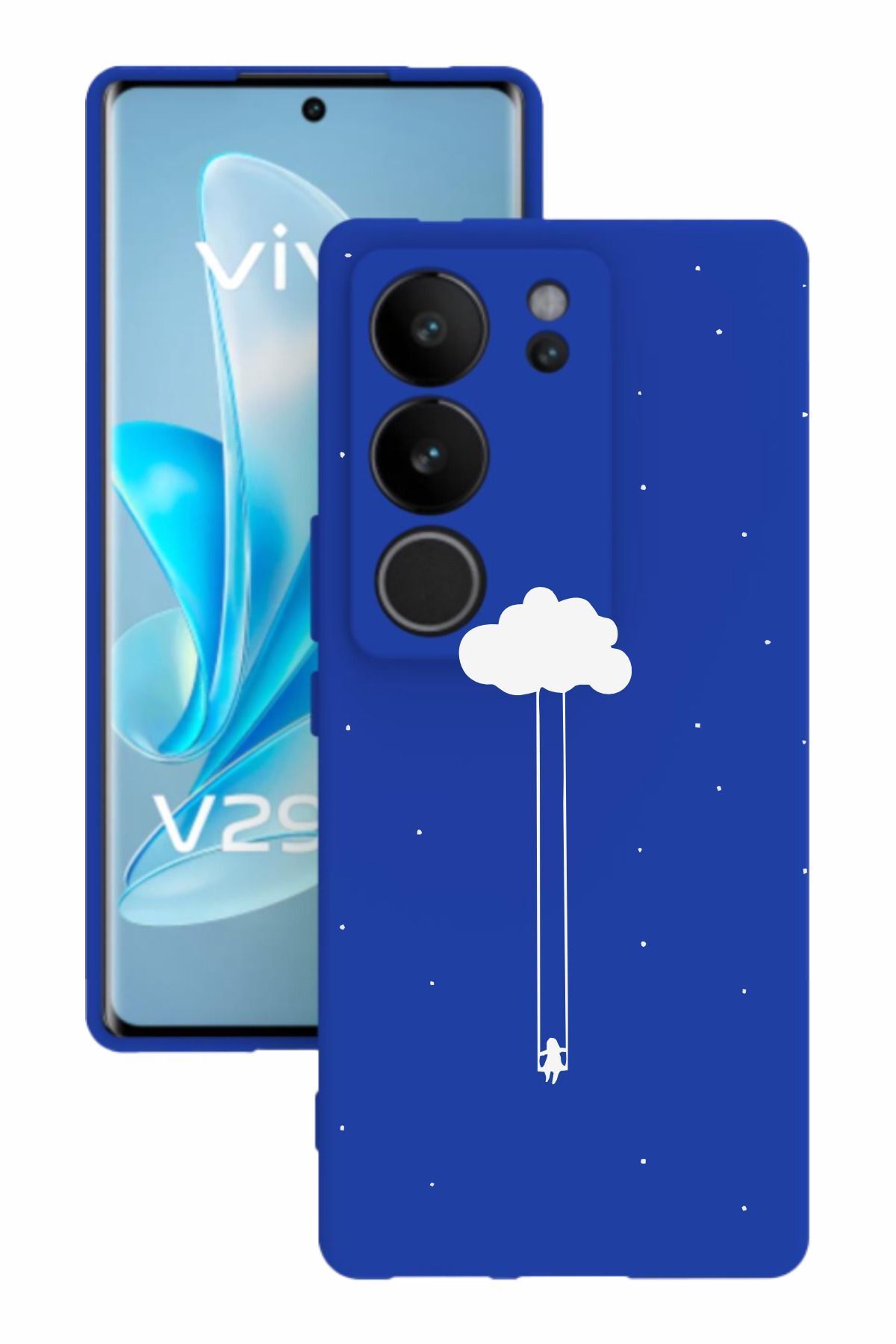 vivo V29 Uyumlu Mavi Renk Tasarımlı Silikon Kılıf