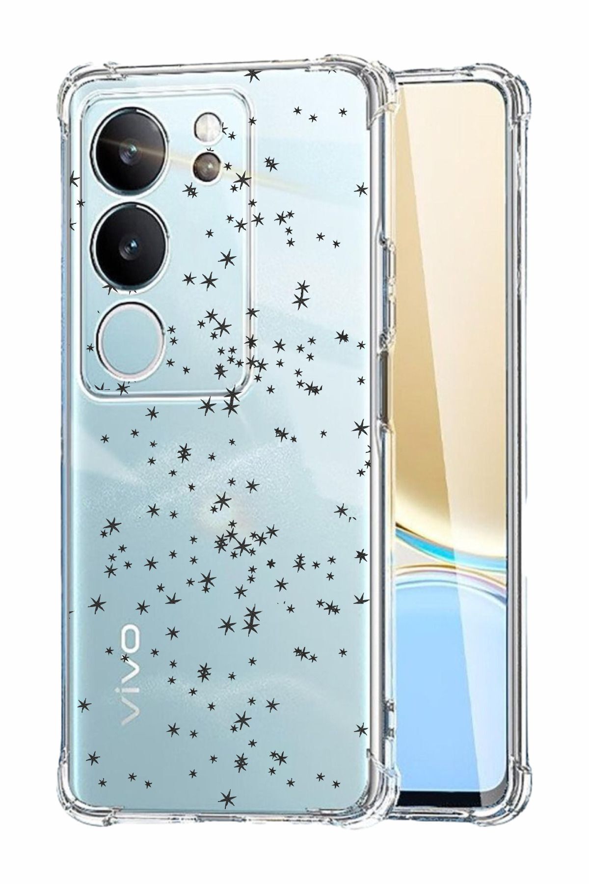 vivo V29 Uyumlu Şeffaf Renk Tasarımlı Silikon Kılıf