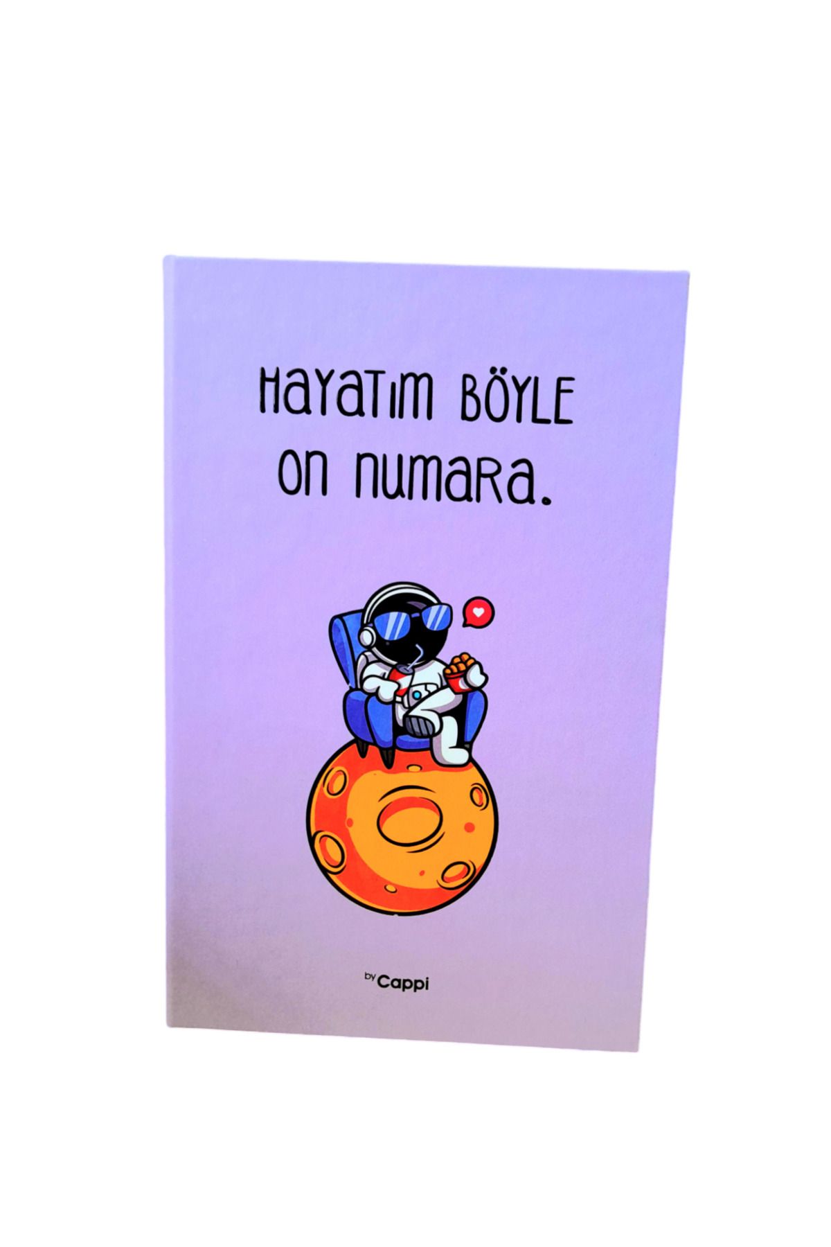 ÇİLEKHOMEAVM-Astronaut Written Hard Covered Memory Book - Daily Memory Note and Agenda Design 5