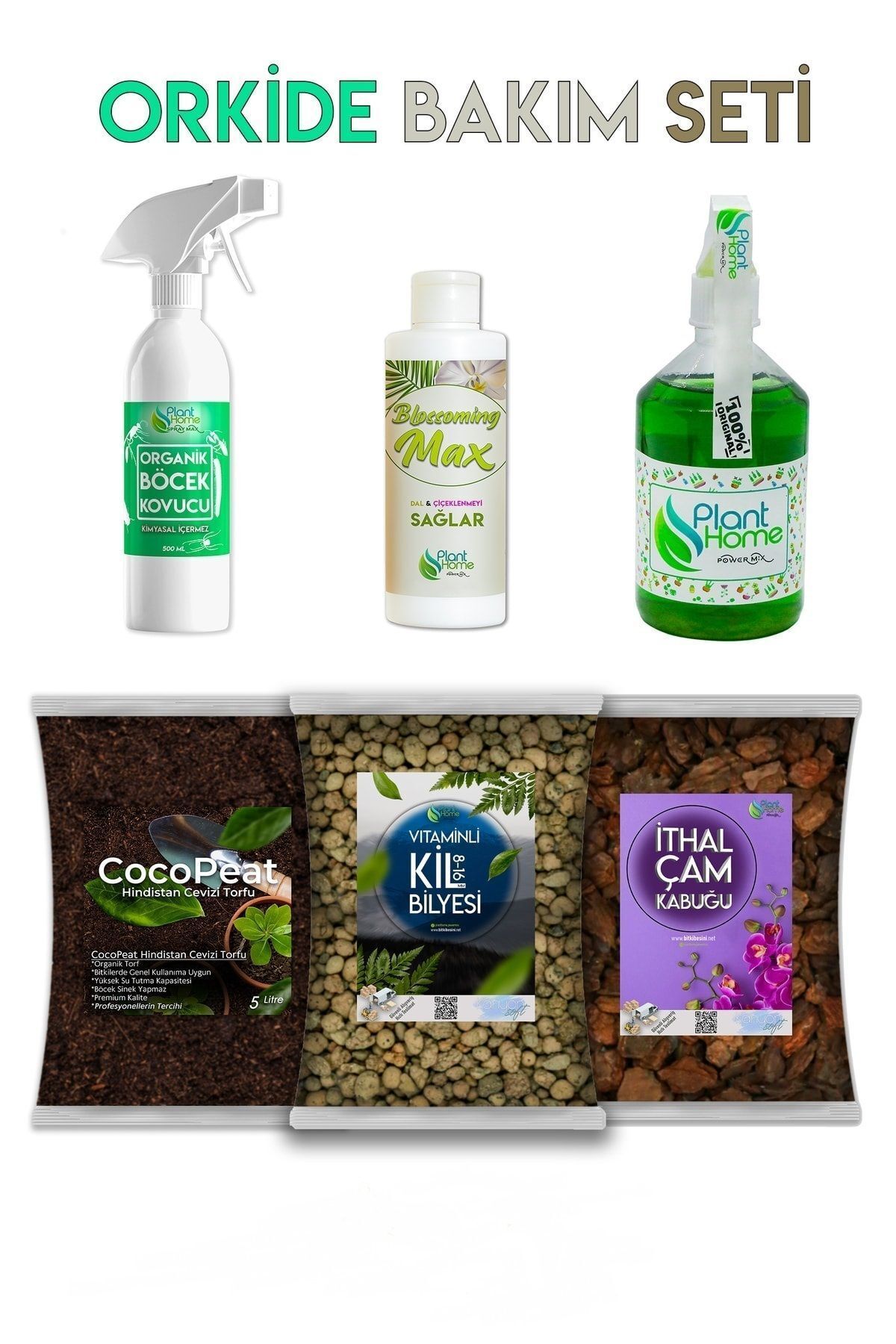 plant-home Premium Orkide Bakım Seti - Premium Orkide Toprağı ve Bakım Seti