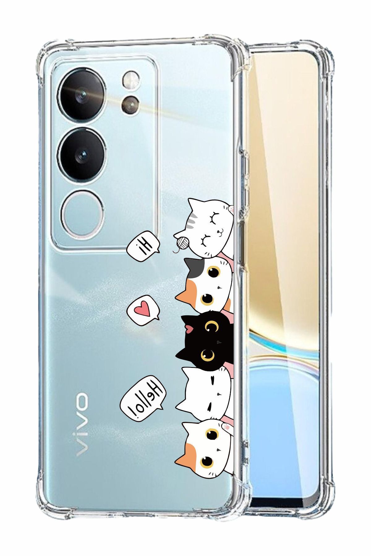 vivo V29 Uyumlu Şeffaf Renk Tasarımlı Silikon Kılıf