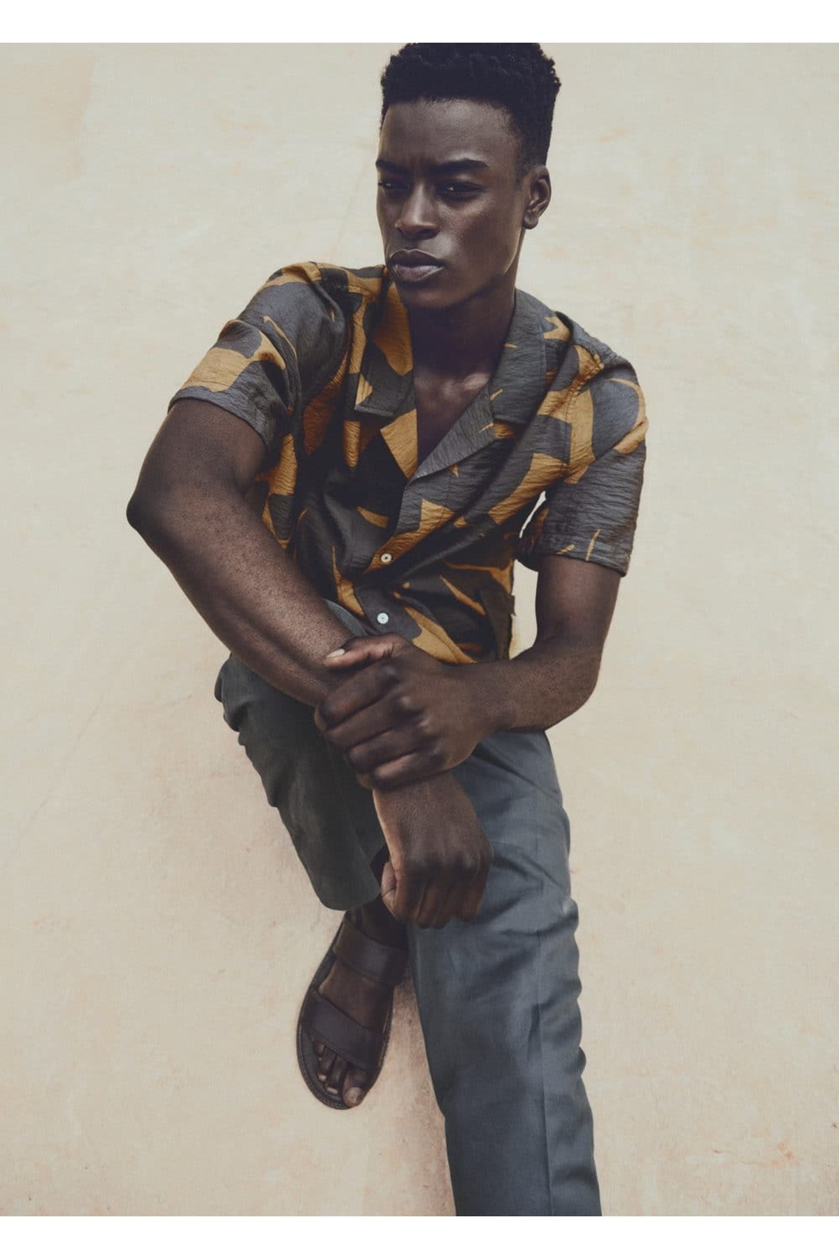 پیراهن مردانه خاکستری منگوMANGO Man | 67089227 اورجینال - تصویر 8