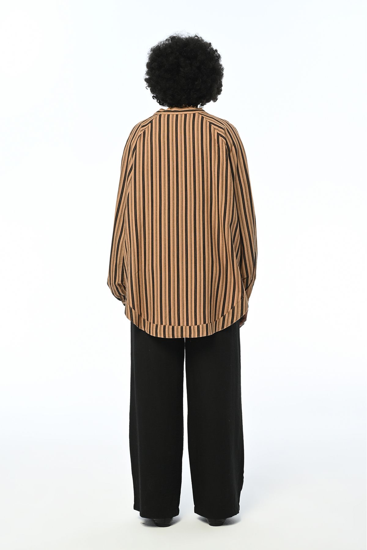 Orfeo Negro-Oversize Women's Striped Kimono 5