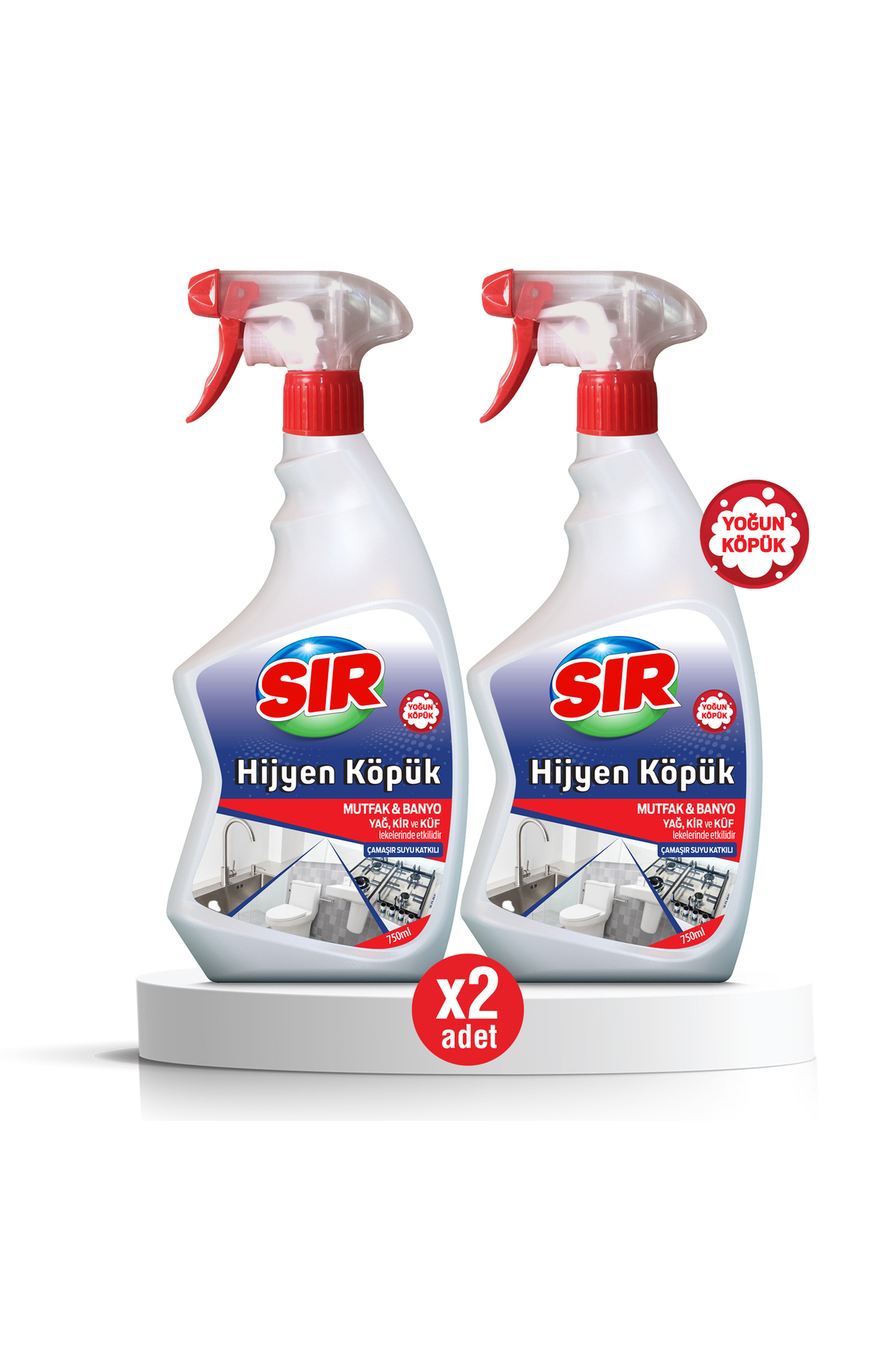 Sır Hijyen Köpük Mutfak & Banyo Çamaşır Suyu Katkılı 750 ml 2'li