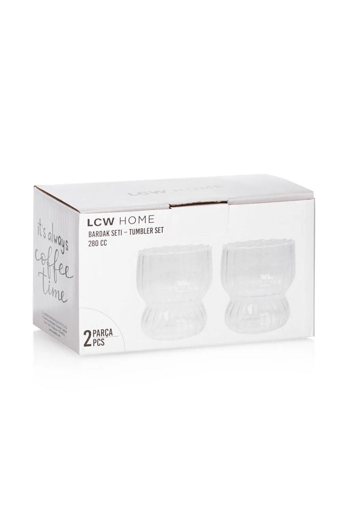LC Waikiki-LcwHOMESet of 2 Transparent Patterned Glasses - 280 Ml 4