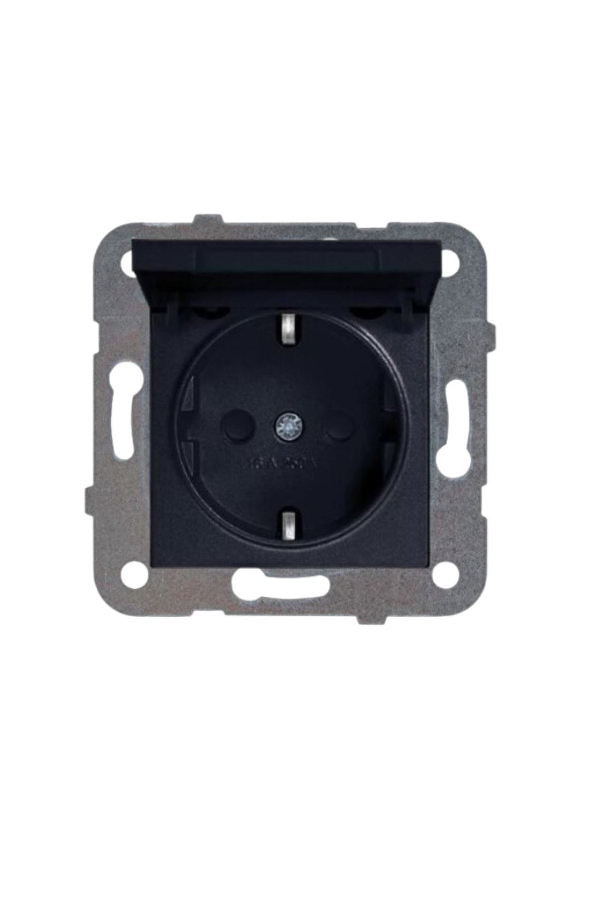 VİKO Artline Novella Siyah Kapaklı Topraklı Priz Çerçevesiz 92605512