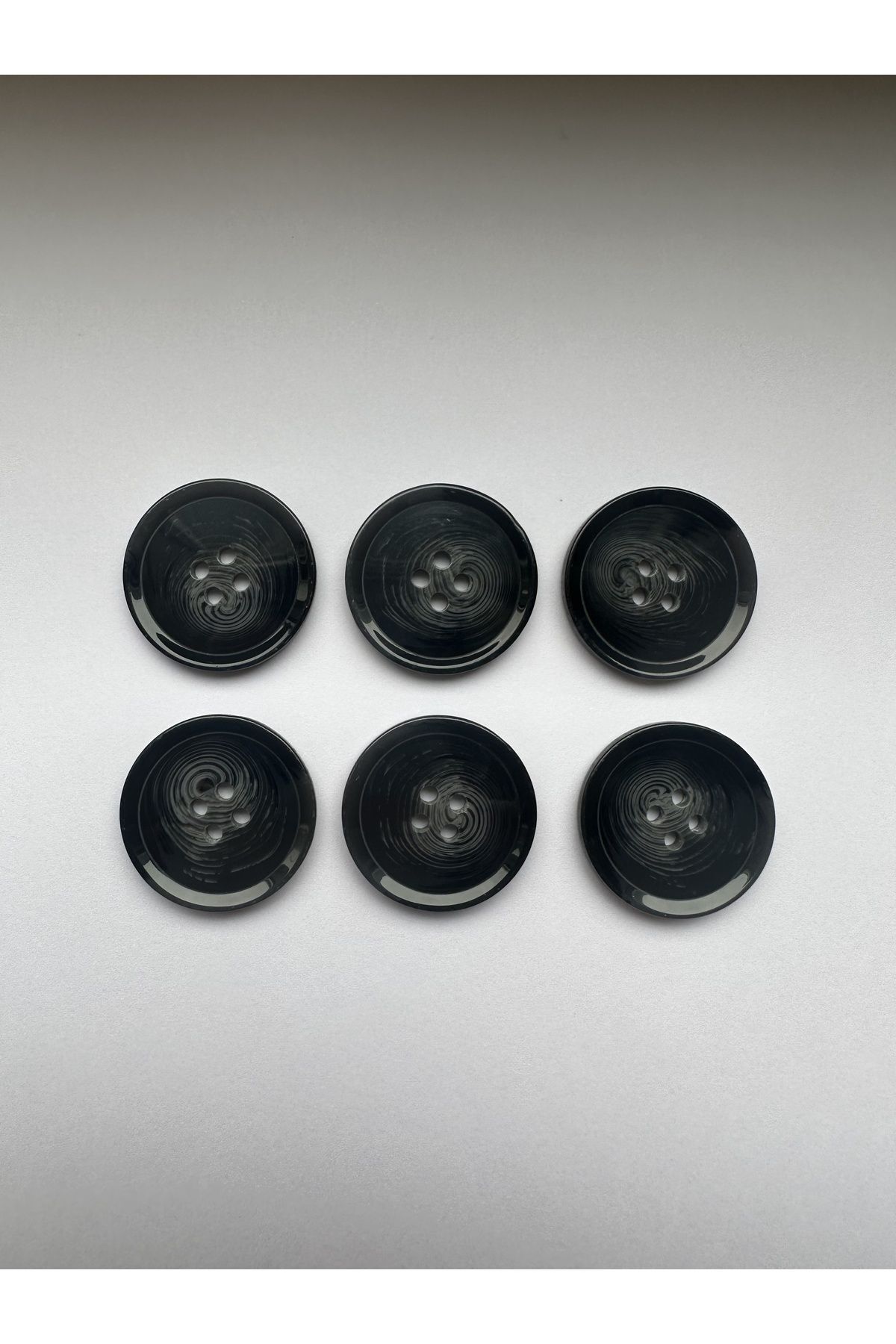 aensia-Black on Gray Marble Marble Pattern Design Button Plain Polyester Button 40 Size Buttons - Pack of 6 1