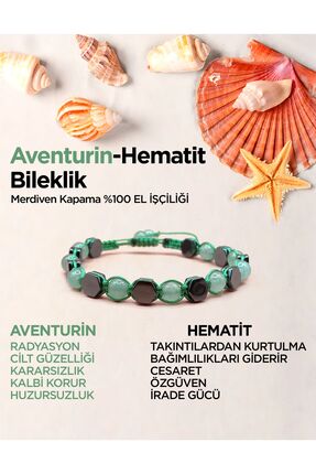 Deniz Doğal Taş Artonyon Model Aventurin Hematit Bileklik