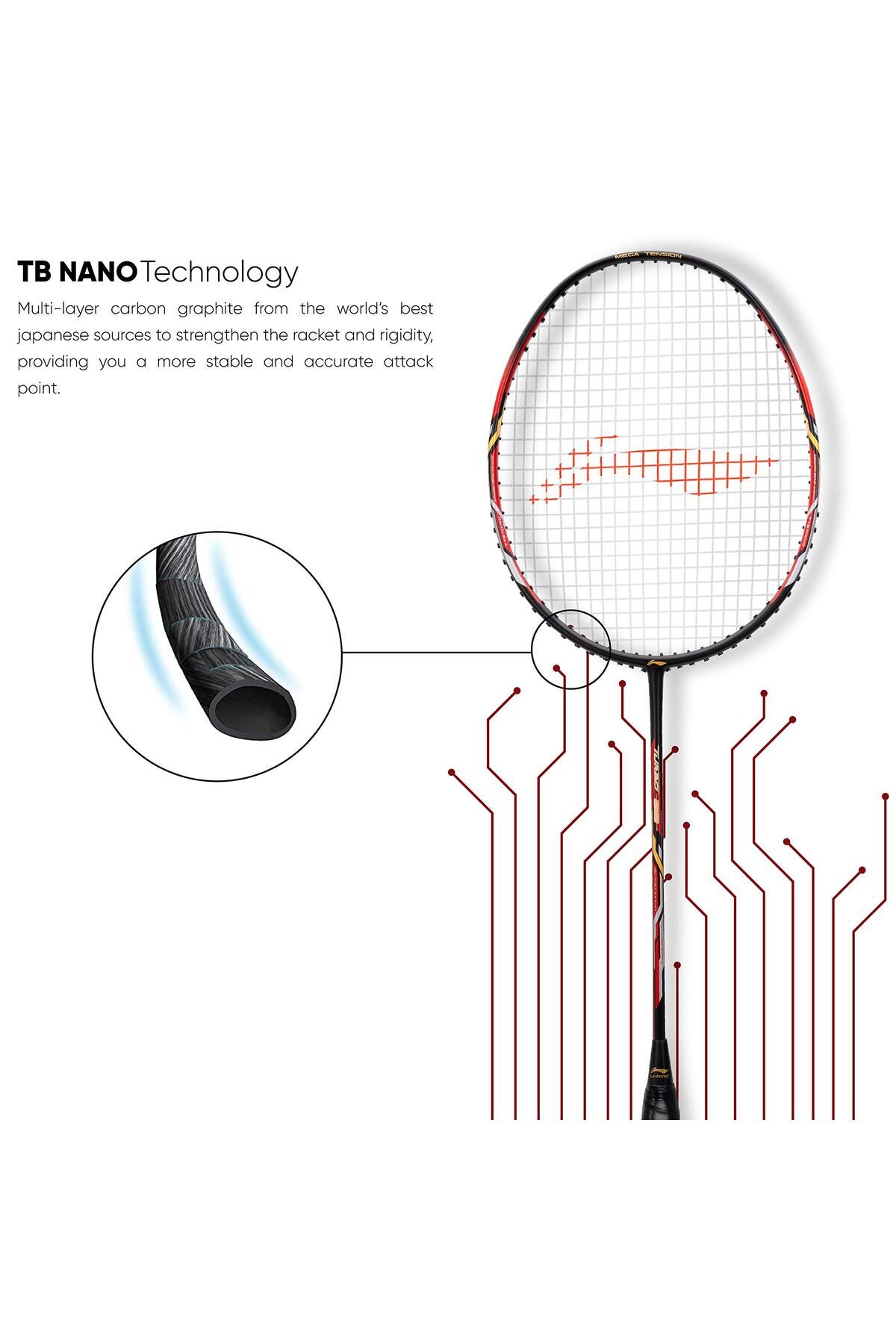 Li-Ning-Turbo 99 Carbon Fibre Unstrung Badminton Racket with Full Racket Cover 3