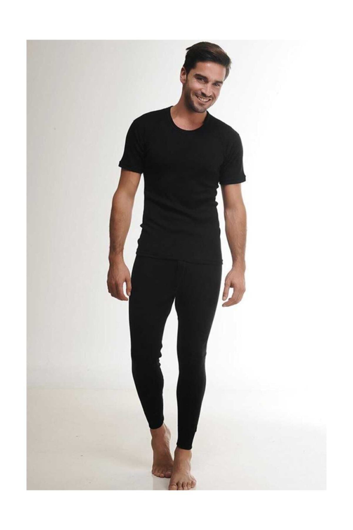 Hasyün 7214-colanți Bărbați Lungi Negri L Masculin - L