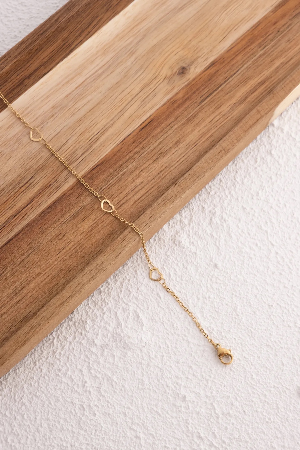 Çelik Kalp Halhal İnce Kalp Zincir Halhal Denizde Yazın Günlük Kullanıma Uygun Kararmaz 1mm 22cm 4cm 7