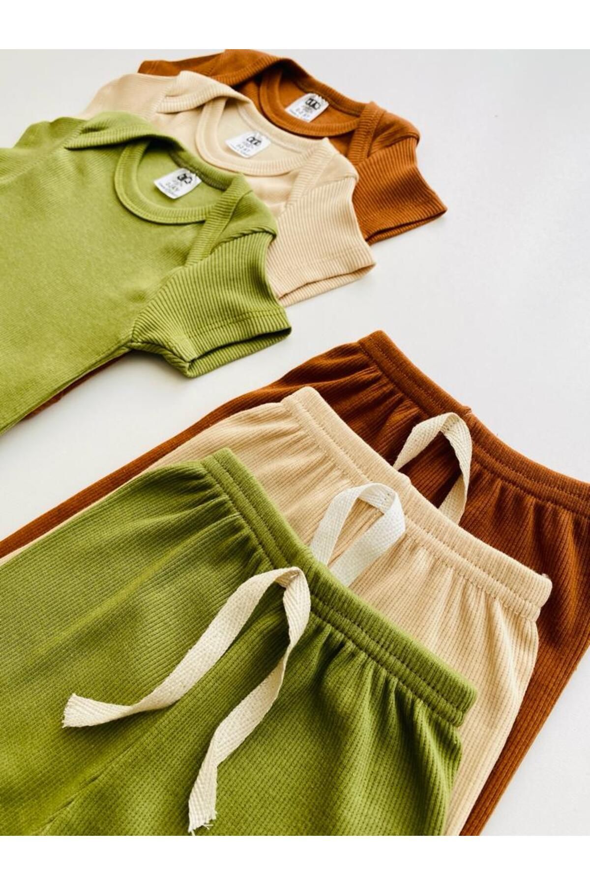 بادی نوزادی پسرانه – دخترانه قهوه ای EFU BABY | KFE اورجینال - تصویر 4