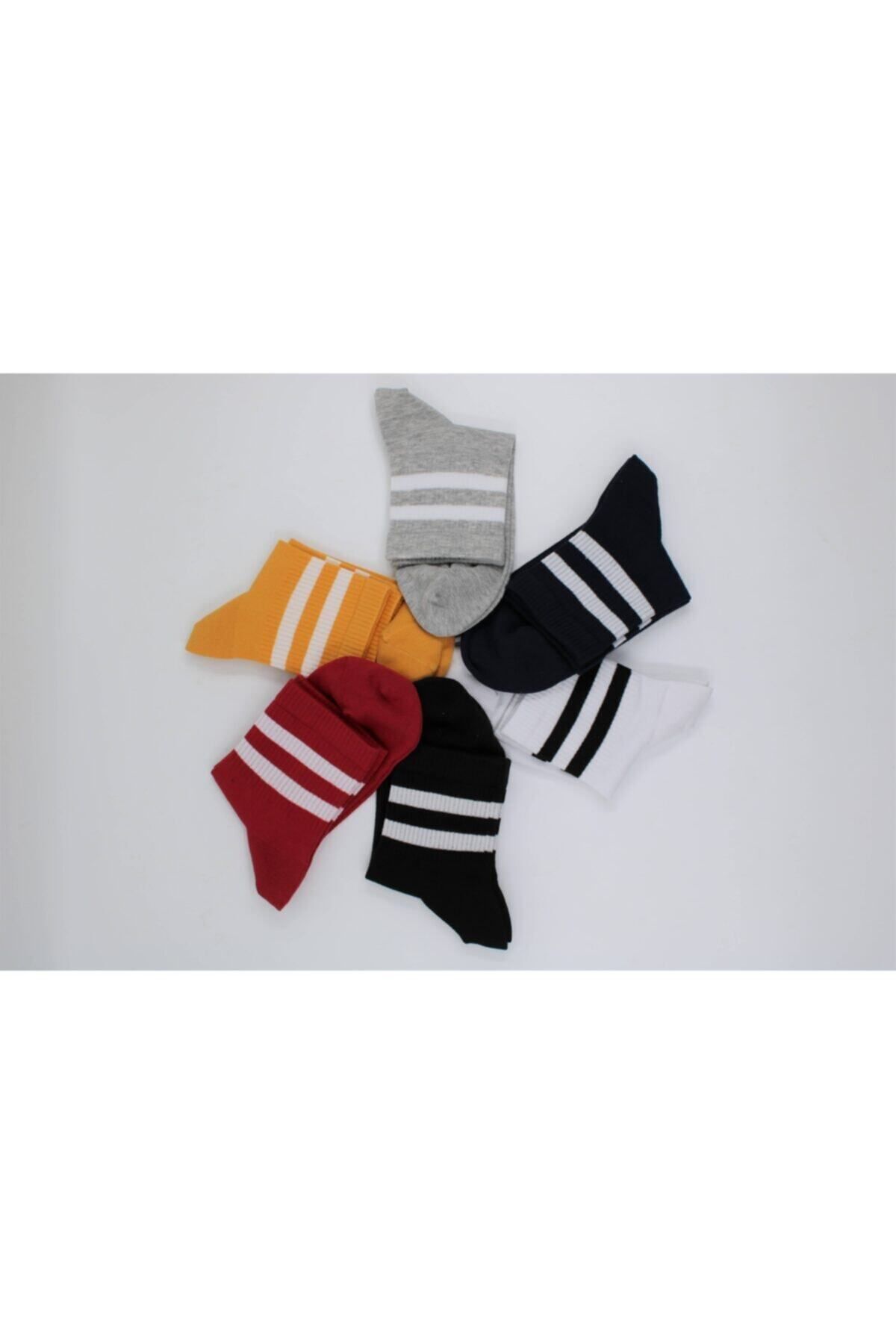 DAYCO-Colorful Tennis Striped Women's College Socks 6 Pairs - 652-36-40 5