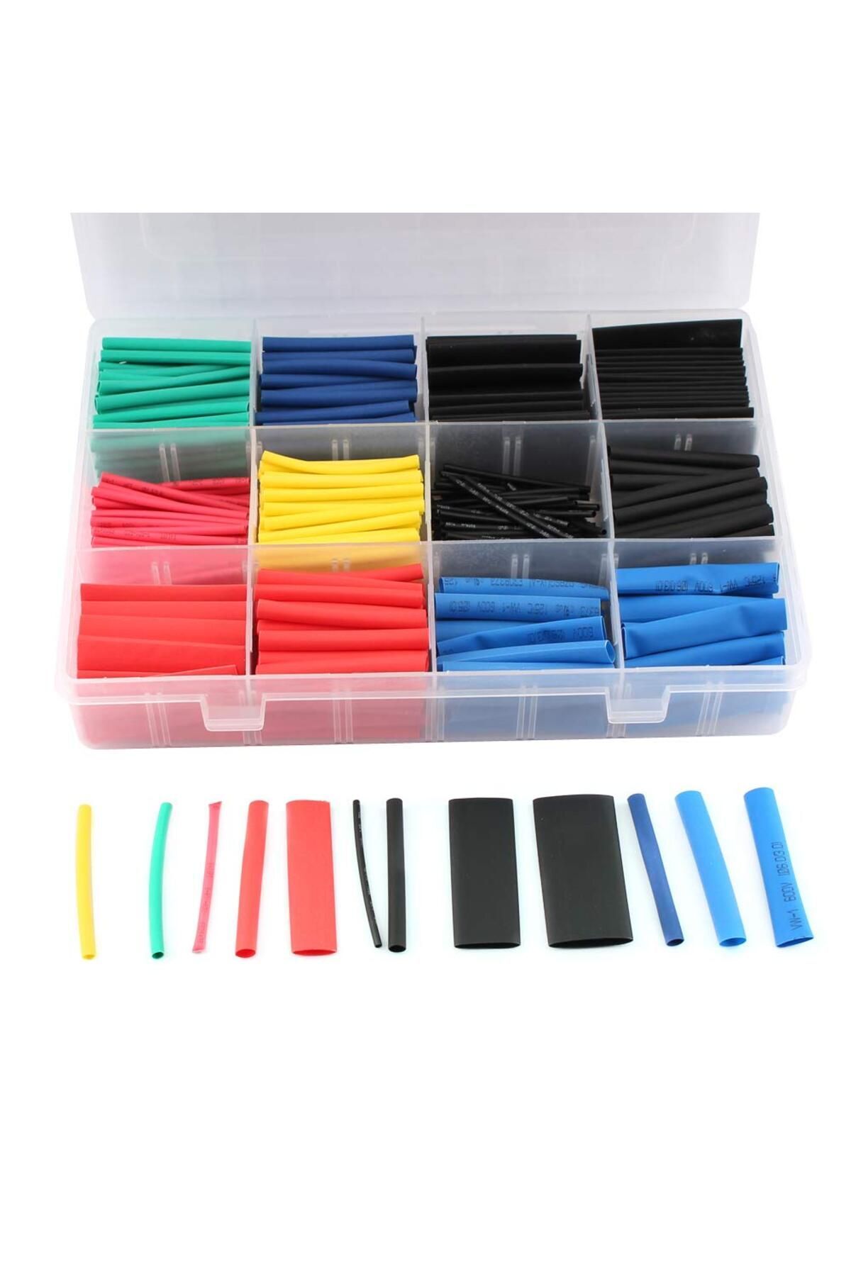 Wanderlust Isı ile Daralan Kablo Koruyucu Makaron Seti  5 renk  12 Boyut 560 Parça Kutulu