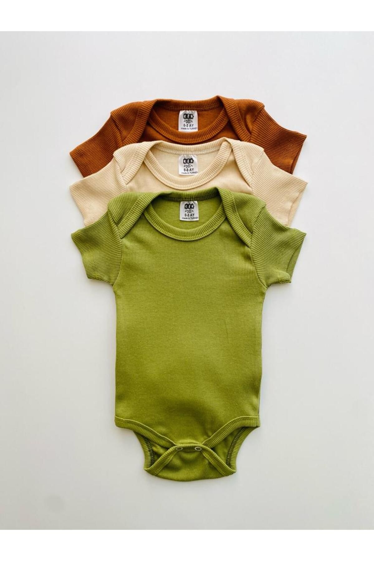 بادی نوزادی پسرانه – دخترانه قهوه ای EFU BABY | KFE اورجینال - تصویر 2