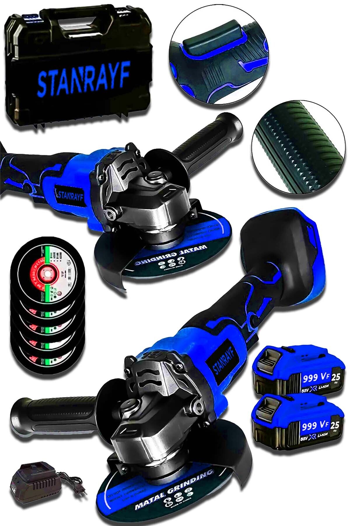 stanrayf Alman 999 VF 30 Ah Çelik Şanzıman Avuç İçi Taşlama Sprel Makinesi Demir Metal Kesme Canavar Sprel