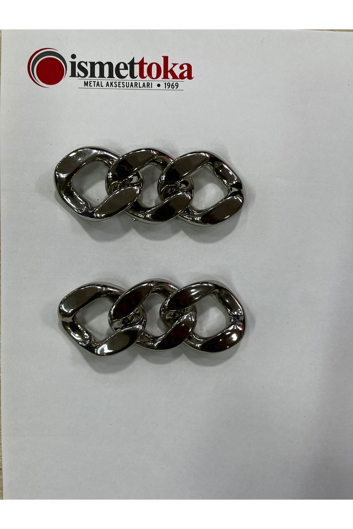 İsmet toka 8 Cm - Plastik Ithal Ayakkabı Aksesuarı Gümüş (1ÇİFT)- Metal Aksesuar