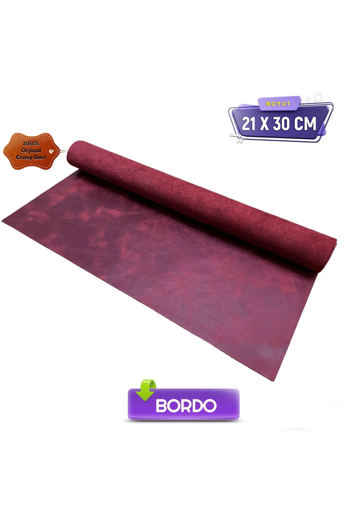 Crazy Piece Leather 21 x 30 cm Leather Hobby Crazy Leather Genuine Leather Piece