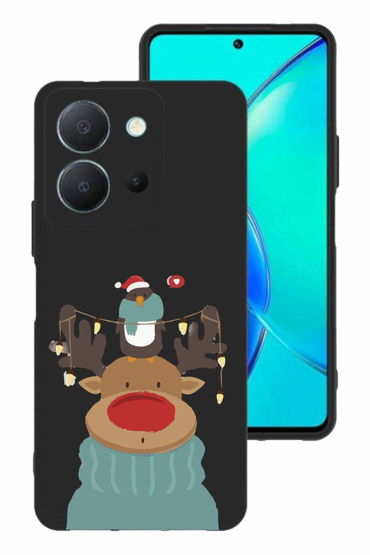 vivo Y36 Kamera Korumalı Ve Tasarımlı Siyah Renk Silikon Kılıf