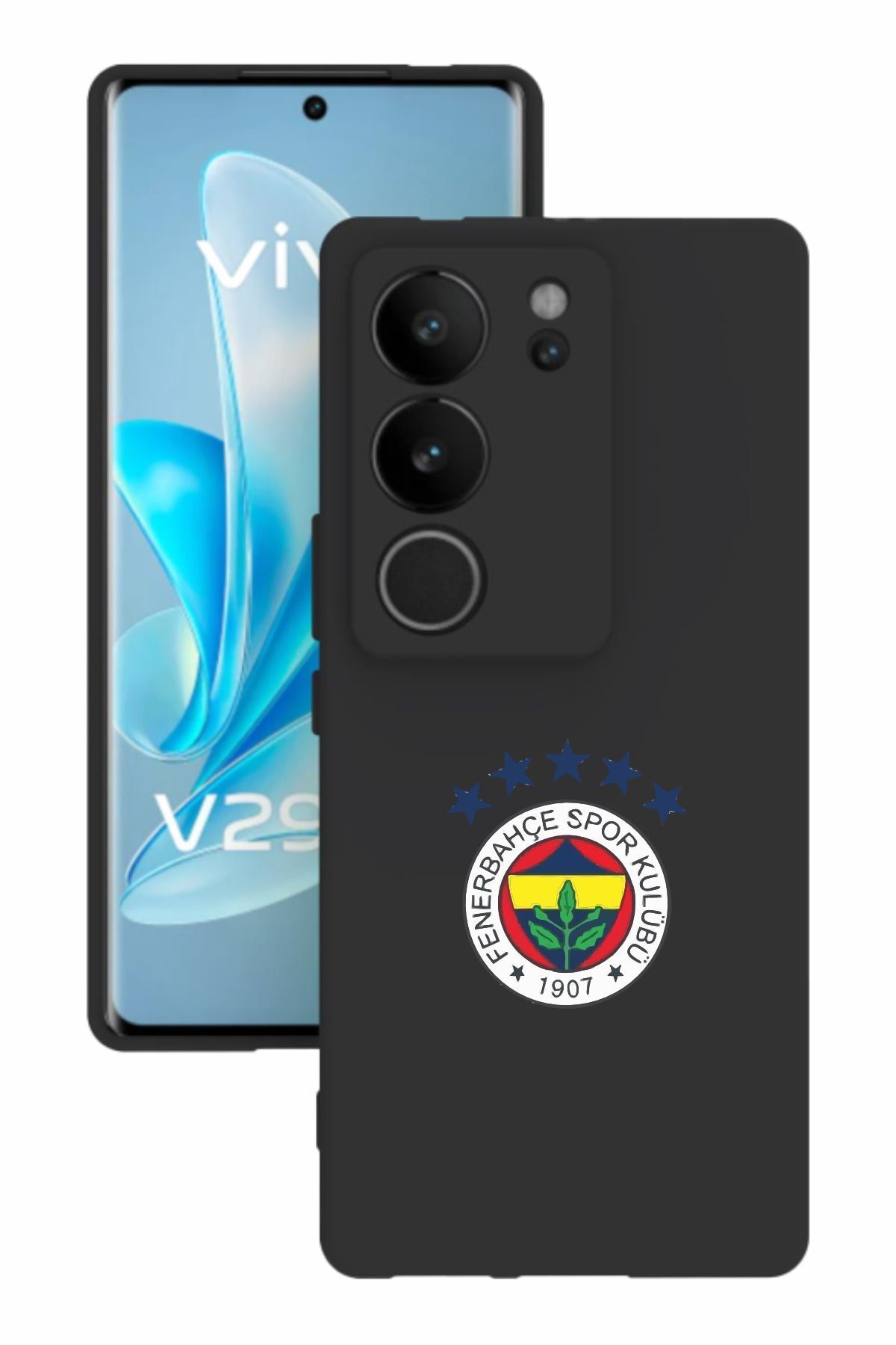 vivo V29 Uyumlu Siyah Renk Tasarımlı Silikon Kılıf