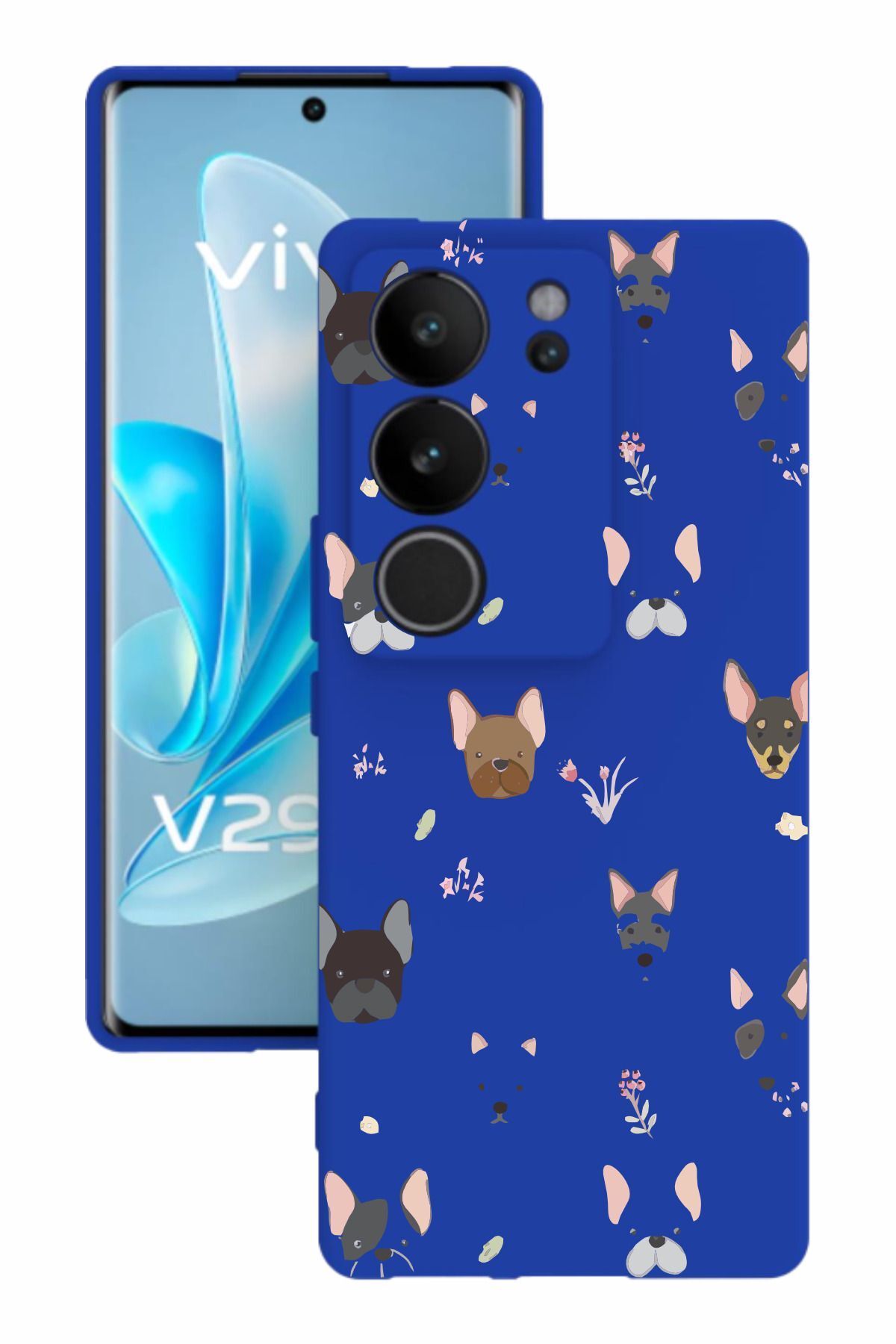 vivo V29 Uyumlu Mavi Renk Tasarımlı Silikon Kılıf