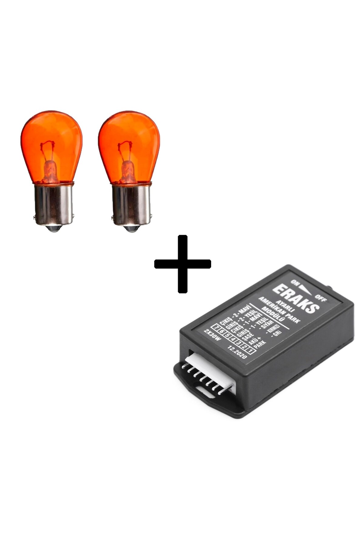 ERAKS CAR ACCESORIES Ayarlı Amerikan Park Modülü ve Turuncu Sinyal Ampülü 2 Adet  Uyumlu